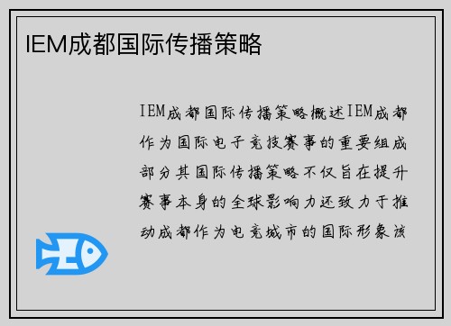 IEM成都国际传播策略