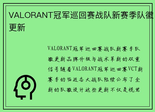 VALORANT冠军巡回赛战队新赛季队徽更新